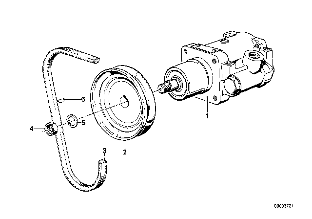 1980 BMW 633CSi Hydro Steering - Vane Pump Diagram 6