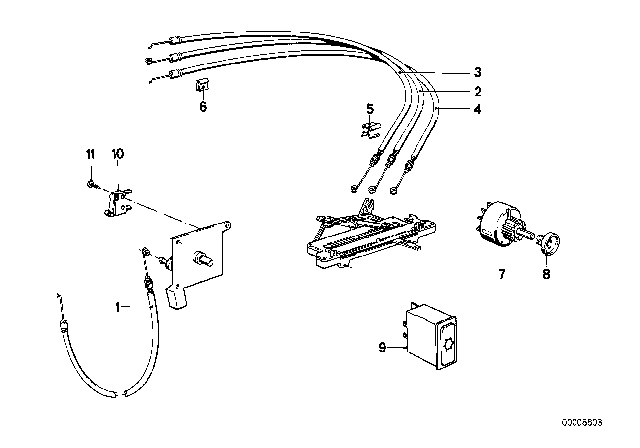 1984 BMW 528e Bowden Cable Diagram