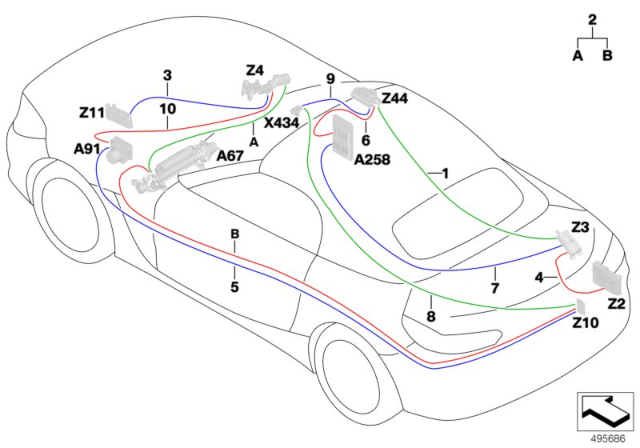 2020 BMW Z4 Supply Cable Main Wiring Harness Diagram