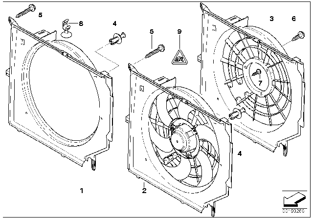 2000 BMW 323Ci Fan Shroud Diagram for 17117511168