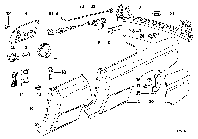 1996 BMW 850Ci Rubber Cover Diagram for 51711928172