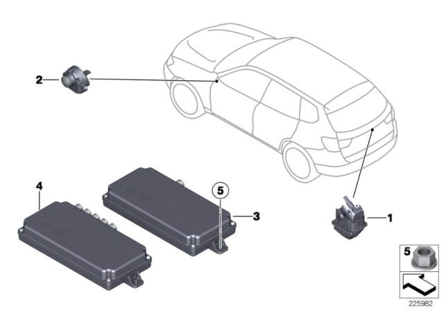 2011 BMW X3 Driver Assist Rear View Camera Module Sedan Diagram for 66539302256