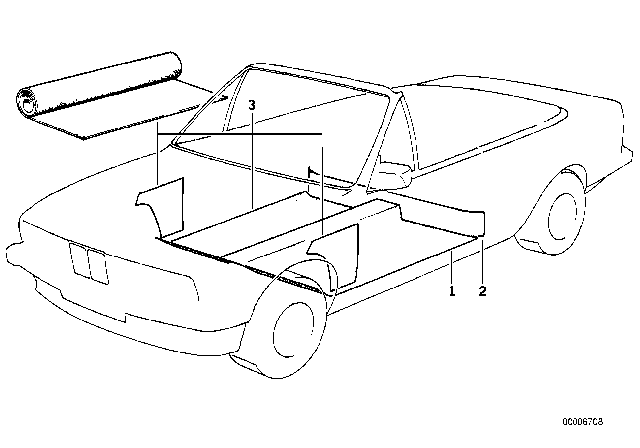 1992 BMW 325i Covering Seat Carrier Diagram for 51471976680