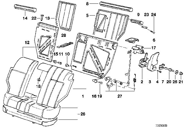 1995 BMW 530i Catch Rear Right Diagram for 52208120394