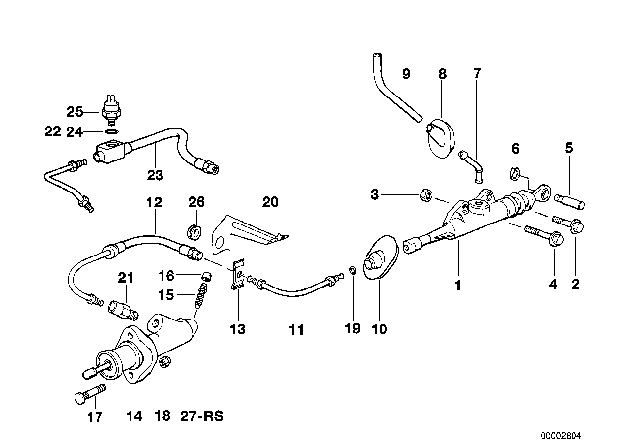 1996 BMW M3 Input Cylinder Clutch Diagram for 21526758820