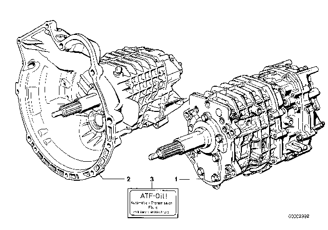 1981 BMW 733i Manual Gearbox Diagram 2