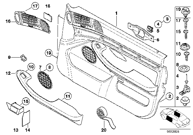 1997 BMW 528i Switch Cover Diagram for 51428196564
