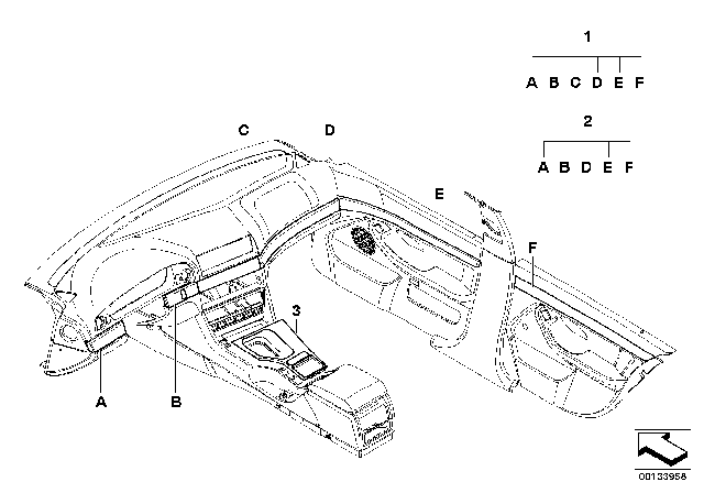 BASE OF CENTER CONSOLE Diagram for 51167047858