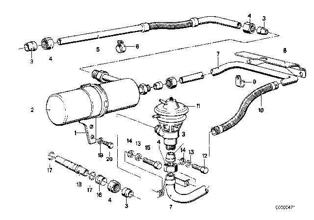 1975 BMW 530i Pipe Diagram for 11711265821