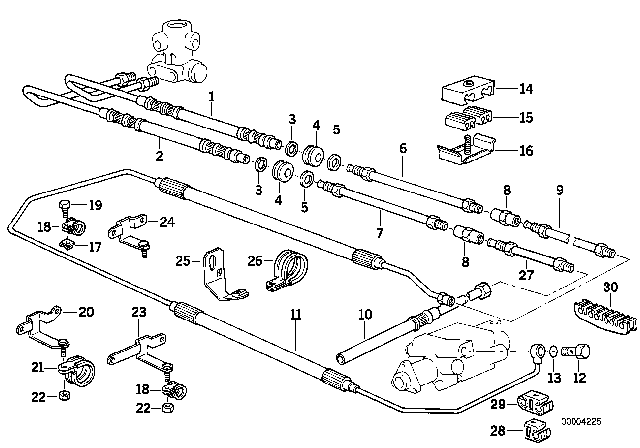 1994 BMW 740iL Feed Line Diagram for 32411140931