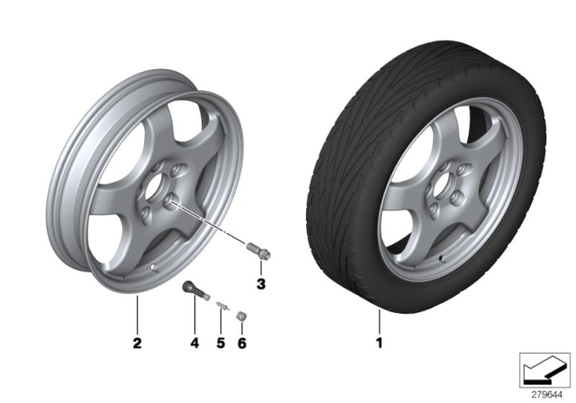 2013 BMW M3 Set Emergency Wheel With Tire Diagram