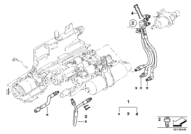 2001 BMW 325i Line Clip, Double Diagram for 23427507096