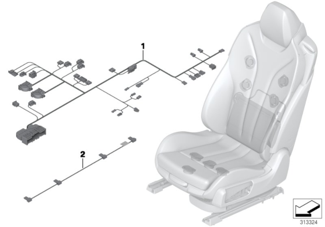 2016 BMW 640i xDrive Wiring Set Seat Diagram