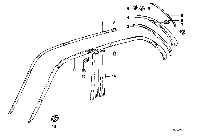 1987 BMW 325e Moulding Air Outlet Rear Right Diagram for 51131922332