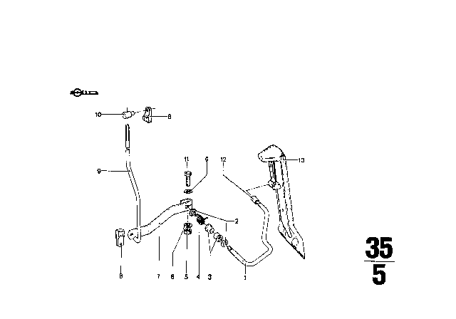 1976 BMW 2002 Accelerator Pedal / Rod Assy Diagram 1