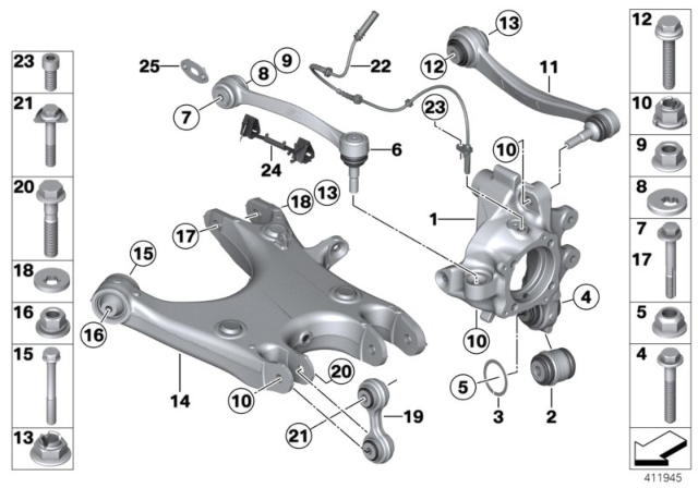 2016 BMW M5 Rear Axle Support / Wheel Suspension Diagram