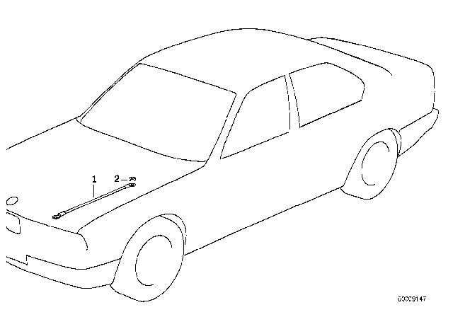 1991 BMW 535i Earth Strap For Engine Hood Diagram