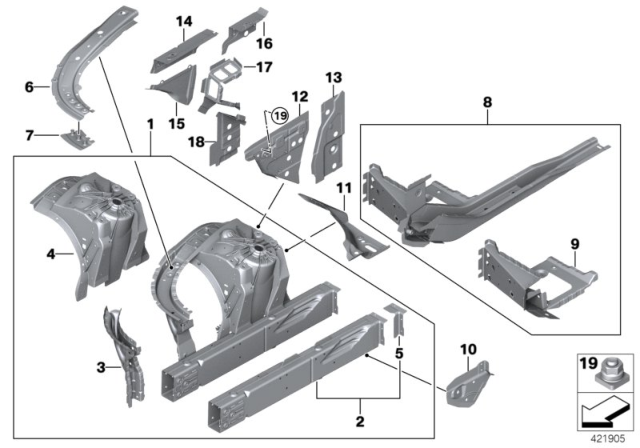 2020 BMW 740i xDrive Support, Carrier Support, Left Diagram for 41217421795