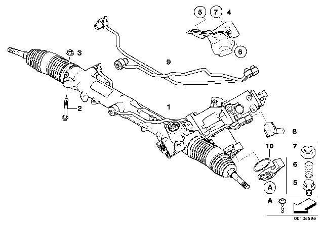 2009 BMW 528i Hydro Steering Box - Active Steering (AFS) Diagram