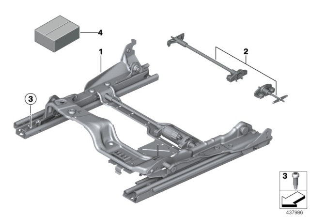 2014 BMW 650i Front Seat Rail Diagram