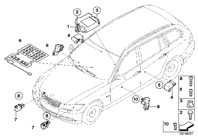 2006 BMW 325xi Electric Parts, Airbag Diagram