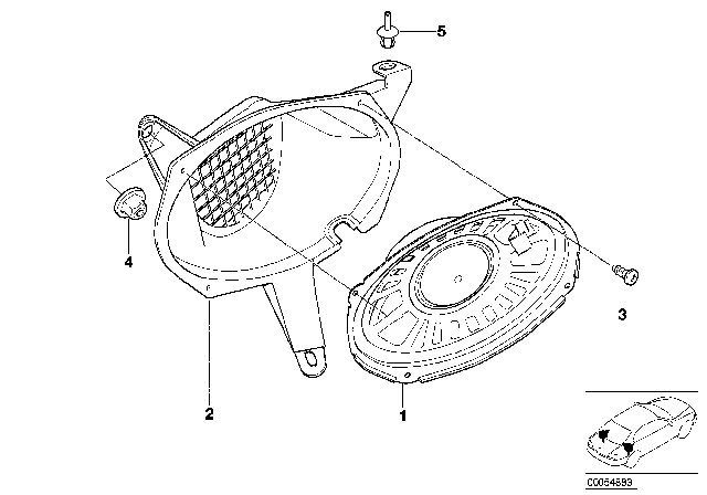 2004 BMW 325i Adapter, Right Diagram for 65138381562