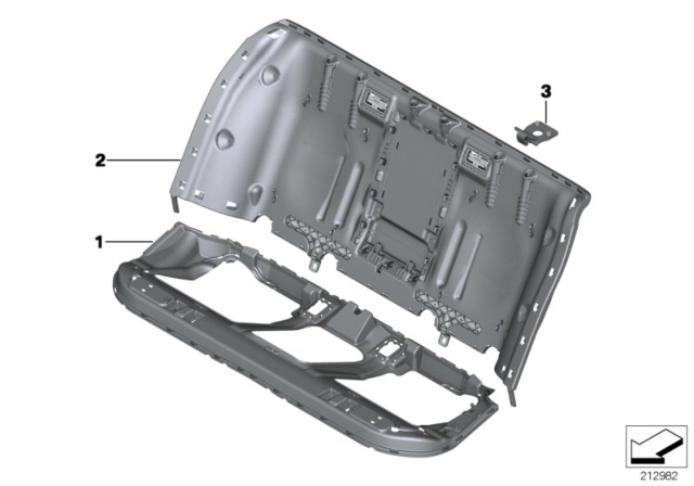 2015 BMW M5 Seat Carrier, Rear Diagram for 52209162835