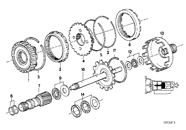 1990 BMW 325is Planet Wheel Sets (ZF 4HP22/24) Diagram 1
