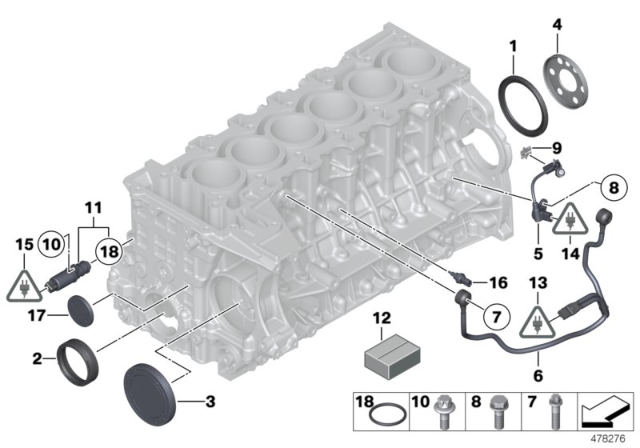 2013 BMW X3 Engine Block & Mounting Parts Diagram 2