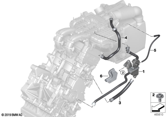 2020 BMW i3s Oil Separator, Crankcase Ventilation Diagram for 11158544835
