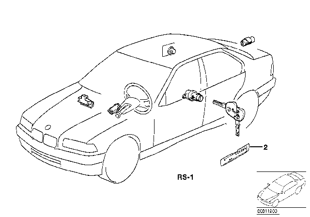 1993 BMW 740iL Repair Kit One-Key Locking System Diagram for 51218147860