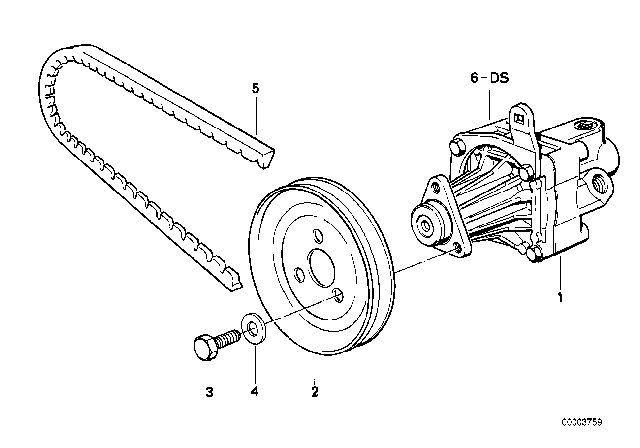 1990 BMW 525i Pulley Diagram for 32421716550