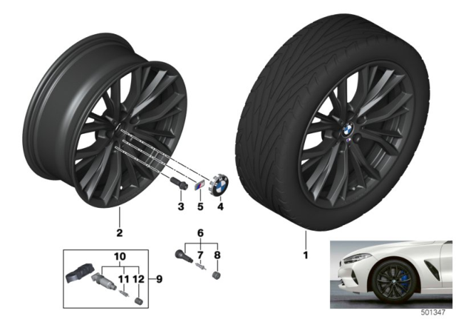 2019 BMW 540i BMW LA Wheel, M Double Spoke Diagram