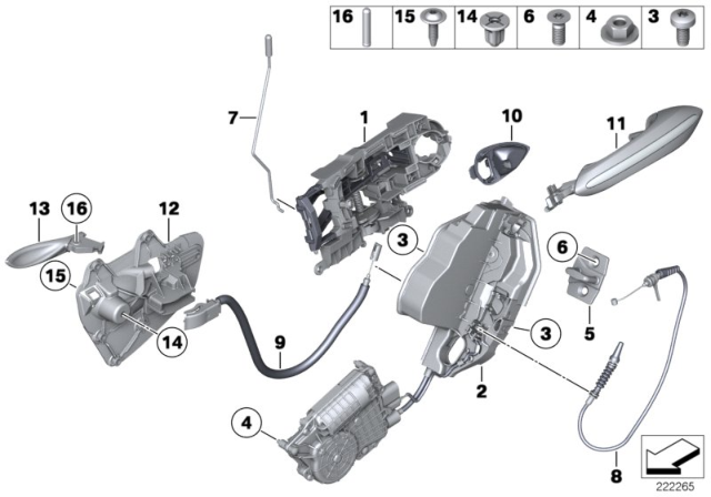 2013 BMW 550i Locking System, Door Diagram 2