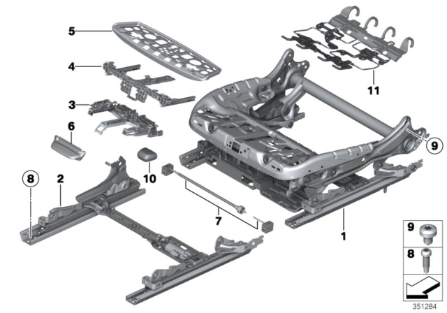 2014 BMW 750i xDrive Seat Frame, Comfort Seat, Right Diagram for 52107312202