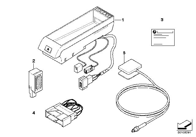 2002 BMW 530i Plug Bridge Cable Adapter Diagram for 61120146495