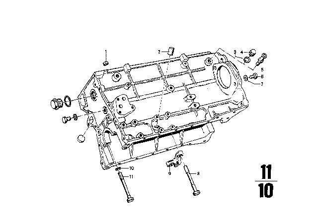 1976 BMW 2002 Engine Housing & Mounting Parts Diagram 1