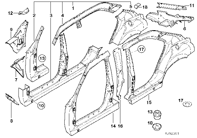 1995 BMW 740iL Reinforcement Right Diagram for 41218269088