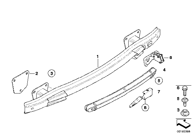 2009 BMW 128i Supporting Bracket Diagram for 51127202376