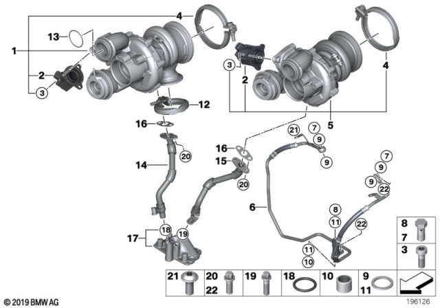 2013 BMW 550i Turbo Charger With Lubrication Diagram 1