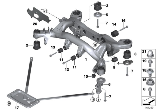 2010 BMW 335i Rubber Mounting Rear Diagram for 33176770866