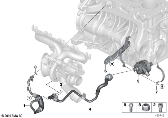 2020 BMW 230i xDrive Cooling System, Turbocharger Diagram