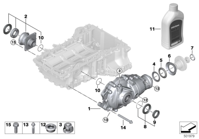 2020 BMW M8 Front Axle Differential Diagram