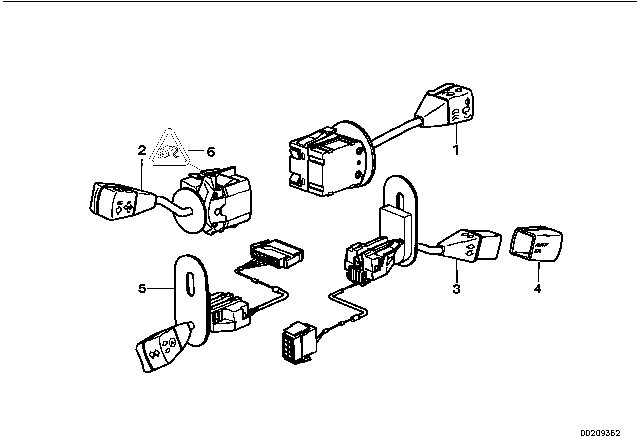 1995 BMW 325is Steering Column Switch Diagram