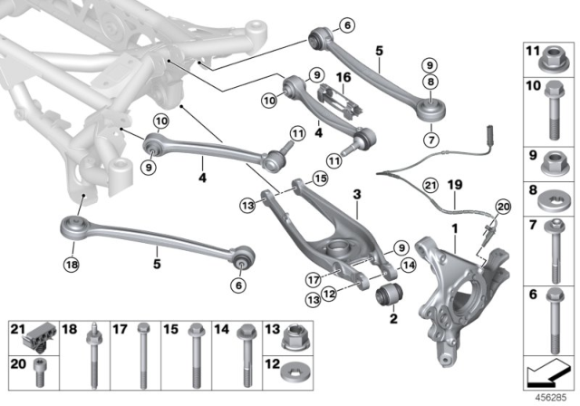 2015 BMW M3 Rear Axle Support / Wheel Suspension Diagram