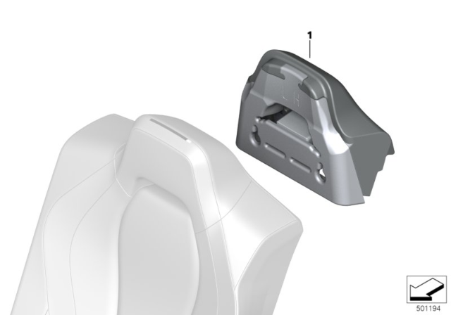 2020 BMW 840i xDrive Gran Coupe Rear Seat Head Restraint Diagram