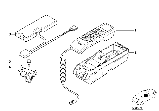 2001 BMW 540i Single Parts, SA 629, Centre Console Diagram