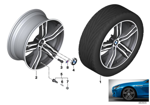 2015 BMW 650i xDrive Disc Wheel, Light Alloy, Orbitgrey Diagram for 36117856707
