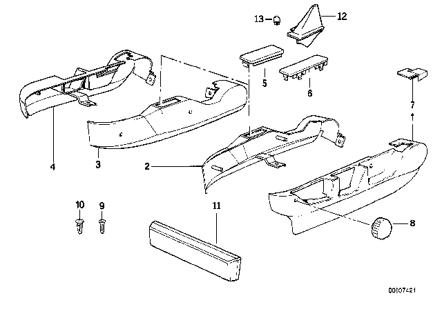 1990 BMW 535i Covering Outer Left Diagram for 52108140385