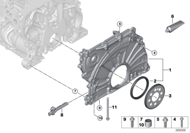 2020 BMW 230i xDrive Timing Case Cover Diagram